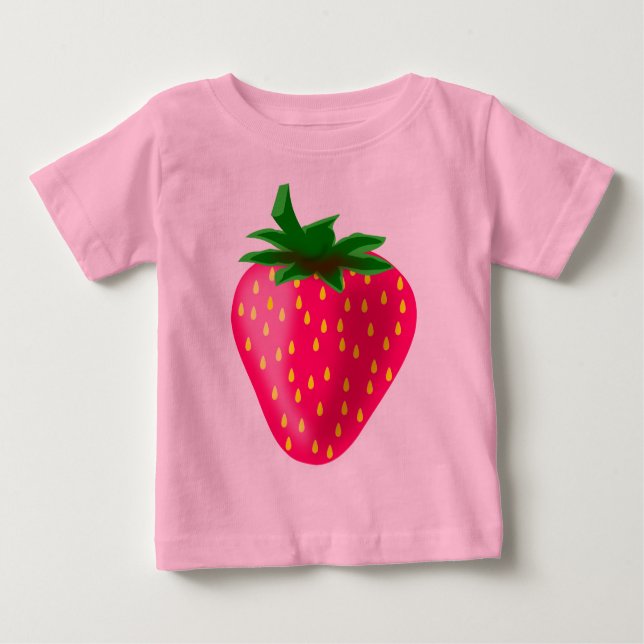 Camiseta Para Bebê Morango doce e doce (Frente)