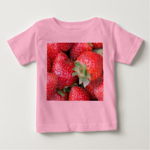 Camiseta Para Bebê Morangos Vermelhos