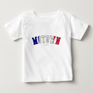 Camiseta Para Bebê Motown em cores da bandeira do estado do Michigan