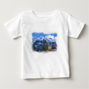 Camiseta Para Bebê Mt Rundle e Familiar Hotel, Banff, Alta, Canadá