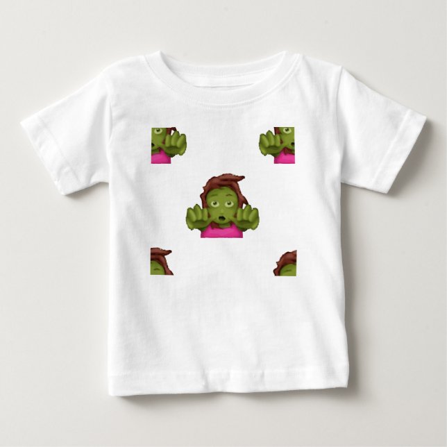 Camiseta Para Bebê mulher zombie emoji (Frente)