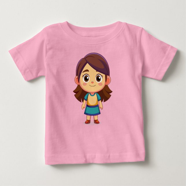 Camiseta para Bebé Muñeca Cómic (Frente)
