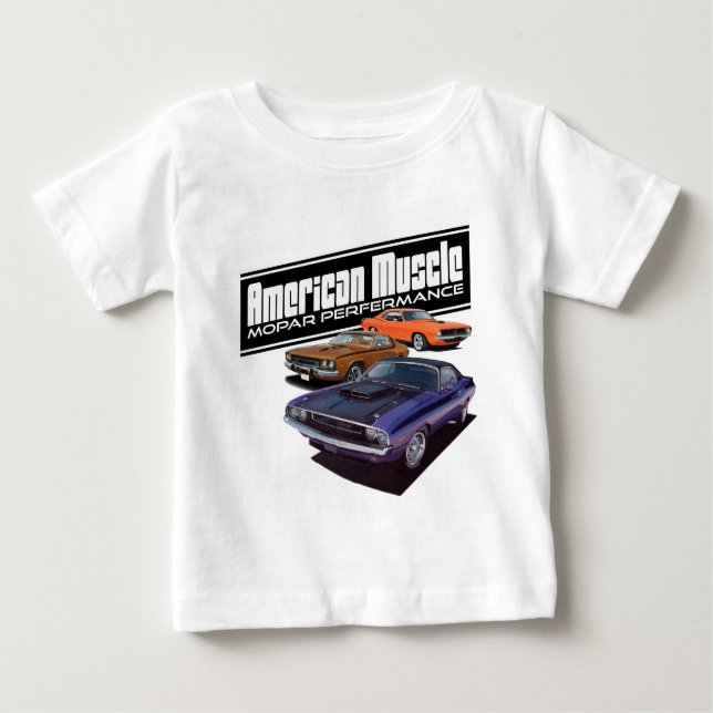 Camiseta Para Bebê Músculo de Mopar do americano (Frente)