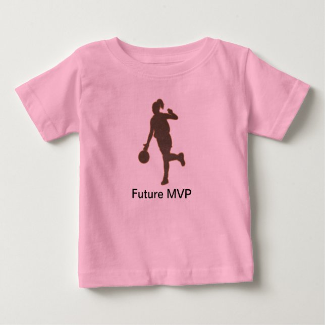 Camiseta Para Bebê MVP Romper Futuro da Garota de Basquete (Frente)