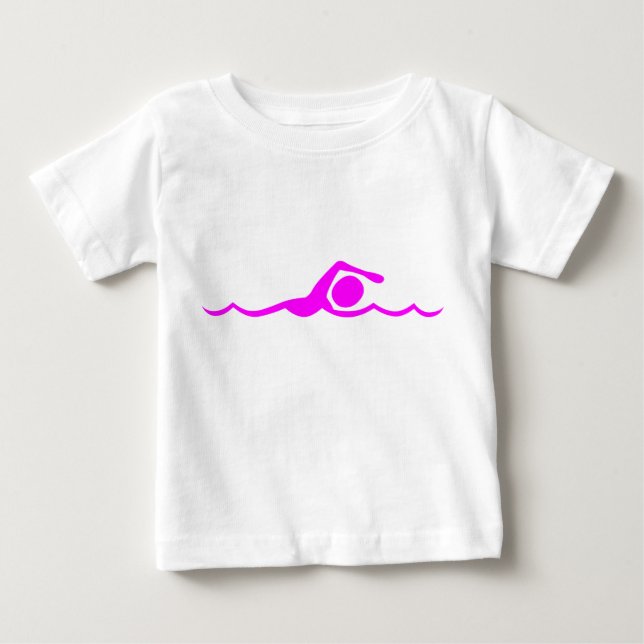 Camiseta Para Bebê Nadação - Magenta (Frente)
