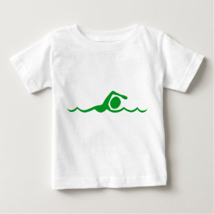 Camiseta Para Bebê Nadação - Verde-Grama