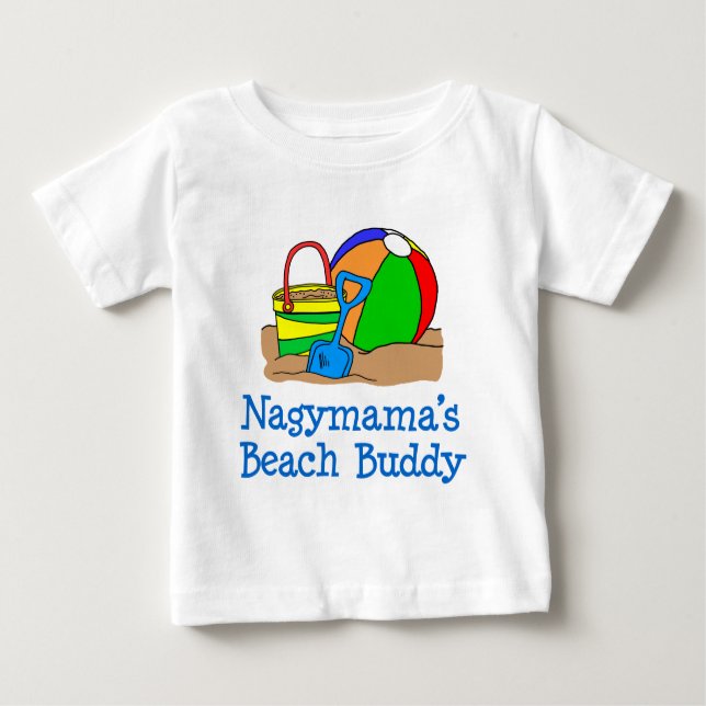 Camiseta Para Bebê Nagymama Beach Buddy (Frente)