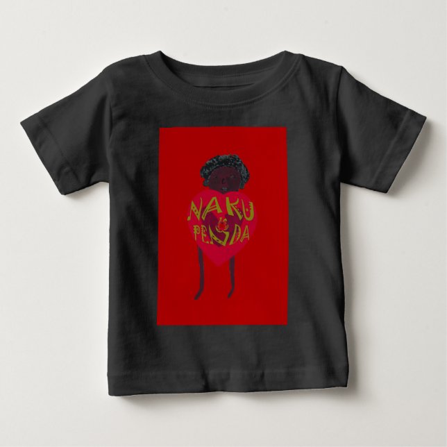 Camiseta Para Bebê Nakupenda Sana Art Impressão Swahili Design (Frente)