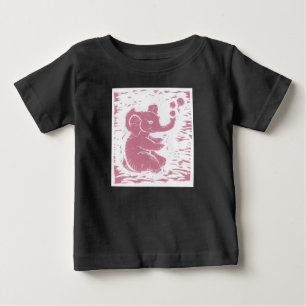 Camiseta Para Bebê Namorado de Elefante Rosa