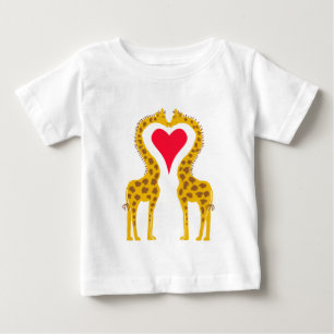 Camiseta Para Bebê namorou girafas