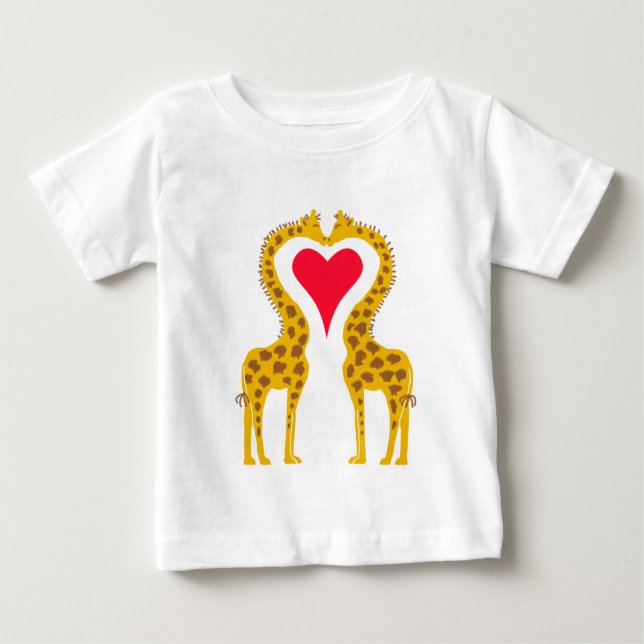 Camiseta Para Bebê namorou girafas (Frente)