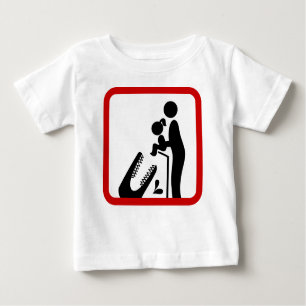 Camiseta Para Bebê Não alimente a filha ao sinal de zoológico de croc