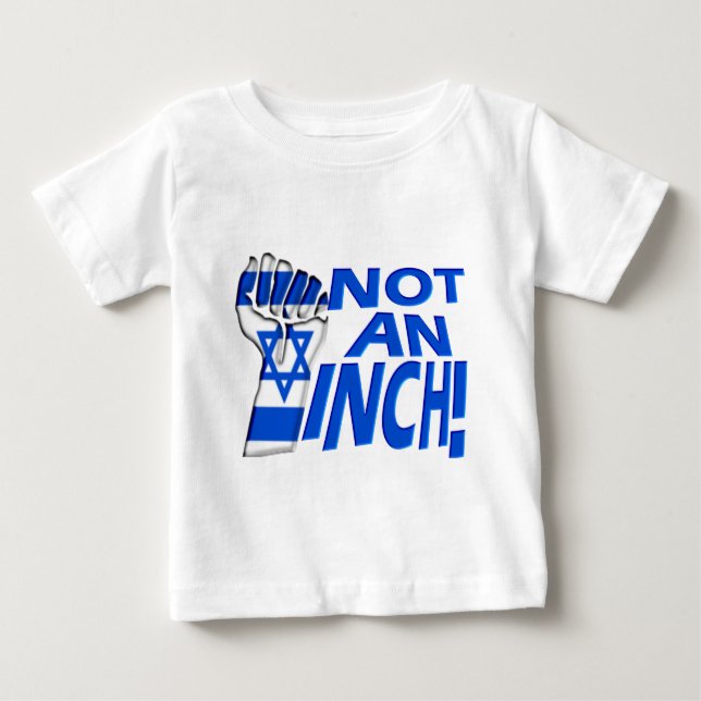 Camiseta Para Bebê Não uma polegada (Frente)