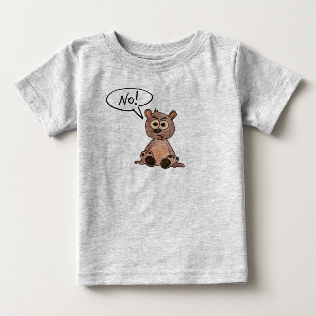 Camiseta Para Bebê Não! Urso (Frente)