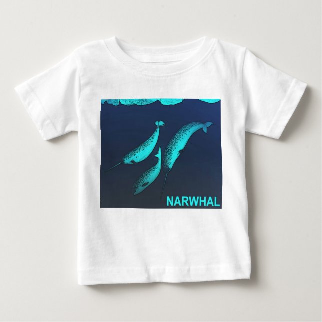 Camiseta Para Bebê Narwhal (Frente)