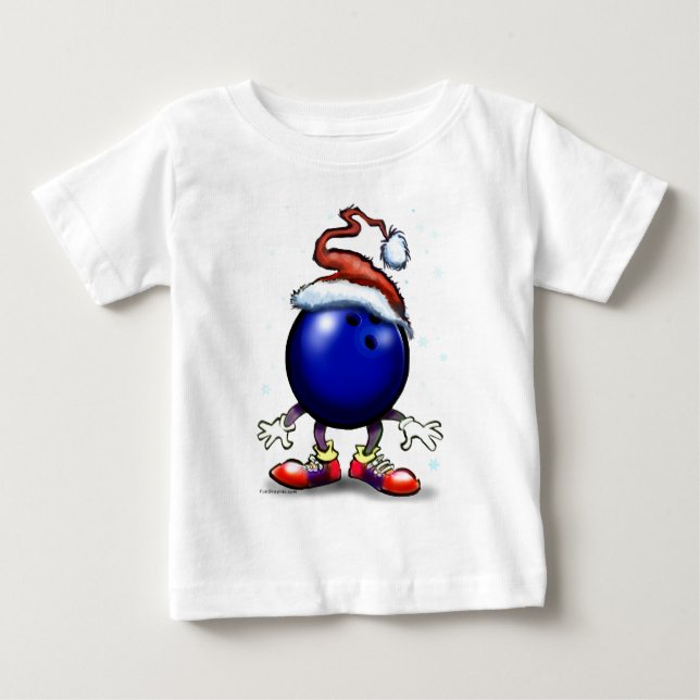 Camiseta Para Bebê Natal de Boliche (Frente)