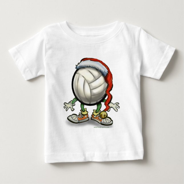 Camiseta Para Bebê Natal de voleibol (Frente)