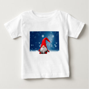 Camiseta Para Bebê Natal Fofo Papai Noel Neve Estrelas