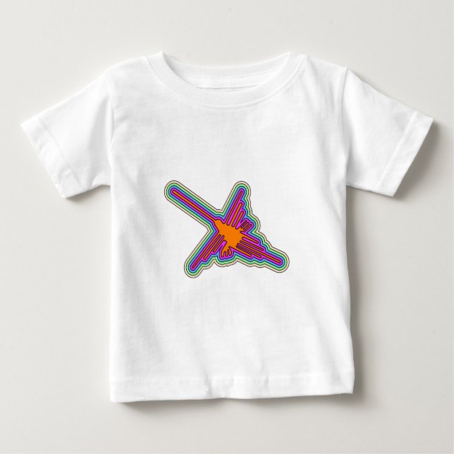 Camiseta Para Bebê Nazca Hummingbird Peru Drawing (Frente)