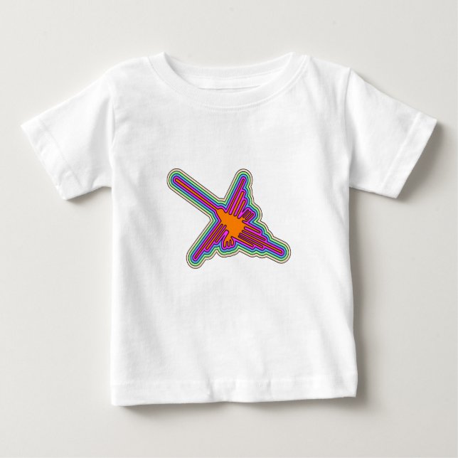Camiseta Para Bebê Nazca Hummingbird Peru Drawing (Frente)