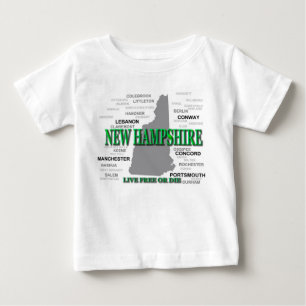 Camiseta Para Bebê New Hampshire State