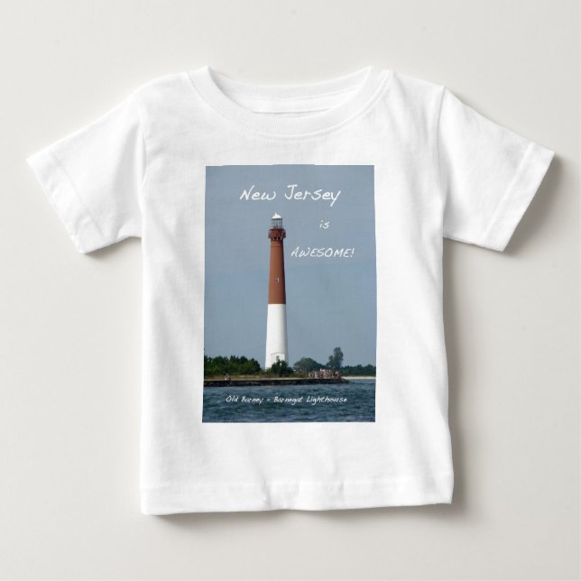 Camiseta Para Bebê New Jersey é incrível - Barnegat Lighthouse (Frente)