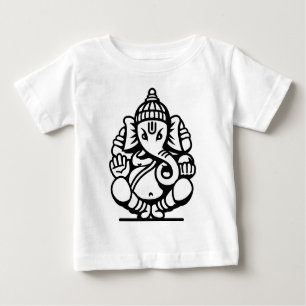 Camiseta Para Bebê No. 4 do elefante de Ganesha (preto)