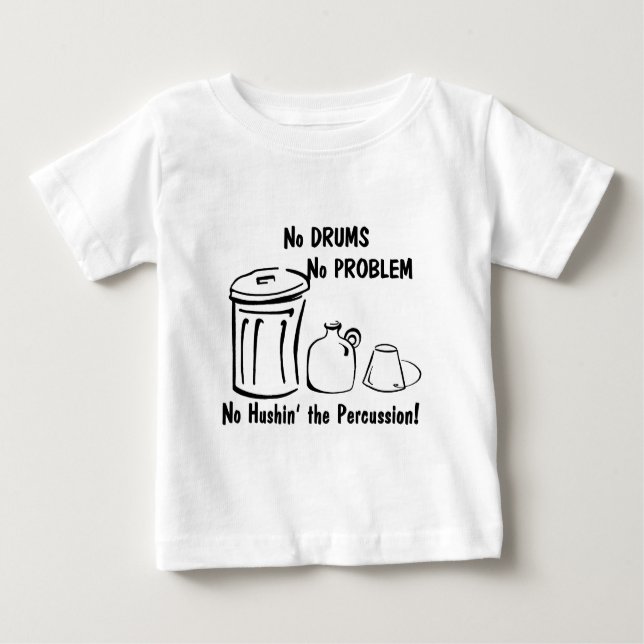 Camiseta Para Bebê No Hushin, a Percussão (Frente)