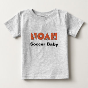 Camiseta Para Bebê Noé em Laranja de Futebol