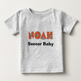 Camiseta Para Bebê Noé em Laranja de Futebol