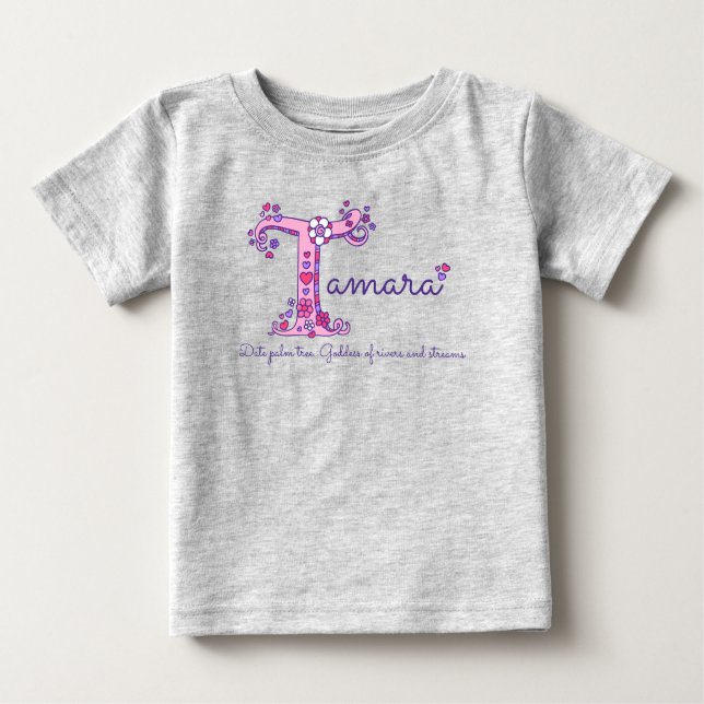 Camiseta Para Bebê Nome e significado das raparigas Tamara (Frente)