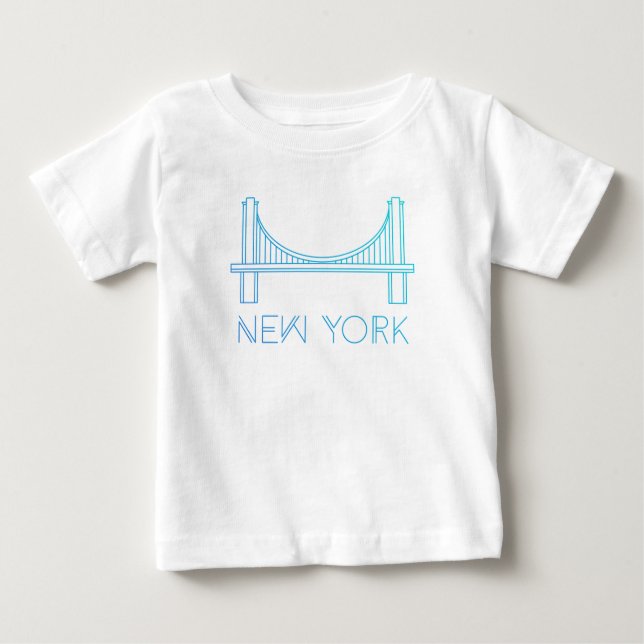 Camiseta Para Bebê Nova Iorque da ponte de Brooklyn | (Frente)