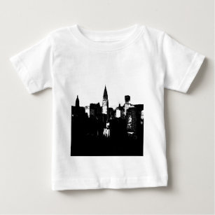 Camiseta Para Bebê Nova Iorque Preto e Branco