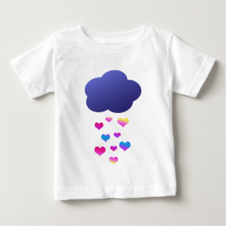 Camiseta Para Bebê Nuvem de chuva & corações de queda