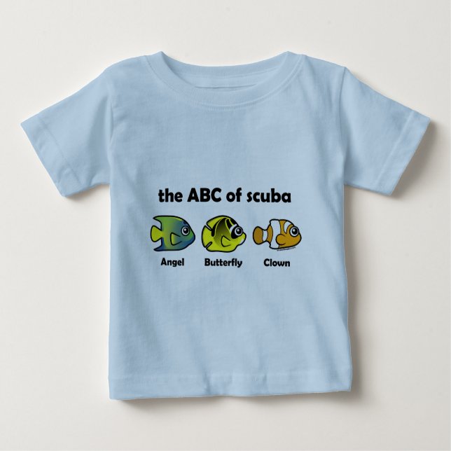 Camiseta Para Bebê O ABC de Scuba (Frente)