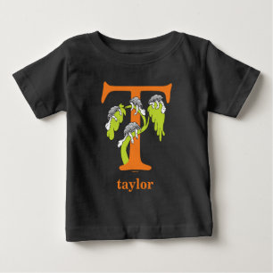 Camiseta Para Bebê O ABC do Dr. Seuss: Letra T - Laranja  Adicione Se