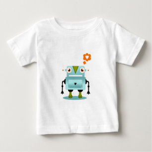 Camiseta Para Bebê O amor lunático e artístico do robô caçoa a ca