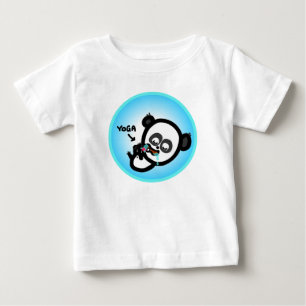 Camiseta Para Bebê O bebê animado - panda da ioga
