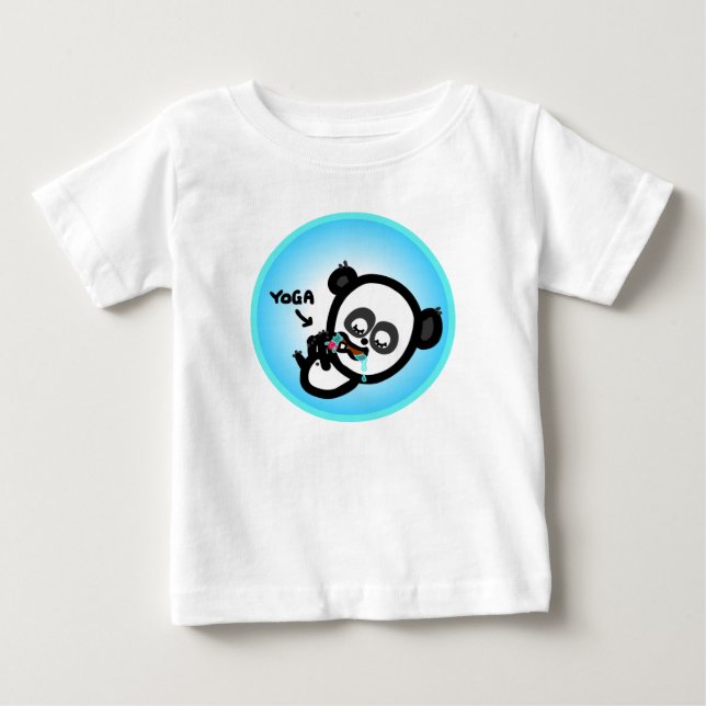 Camiseta Para Bebê O bebê animado - panda da ioga (Frente)