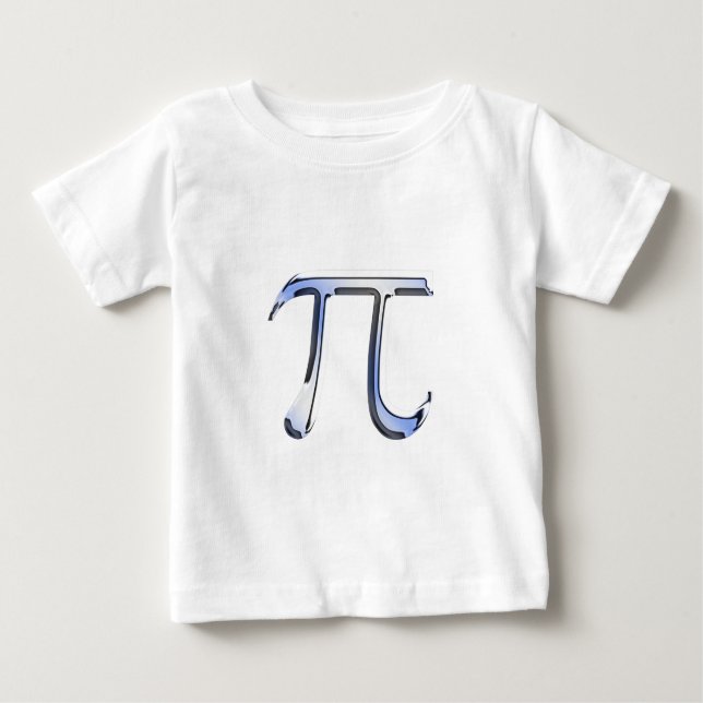 Camiseta Para Bebê O cromo de prata gosta do símbolo do Pi na fibra (Frente)
