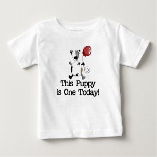Camiseta Para Bebê O filhote de cachorro é um aniversário