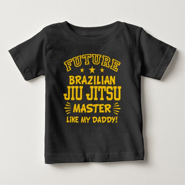 Camiseta Para Bebê O Futuro Jiu Jitsu Mestre Como Meu Pai (Frente)