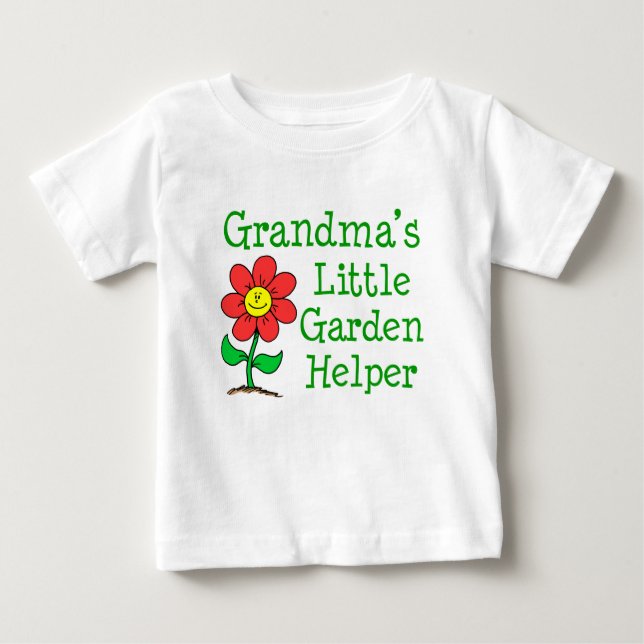Camiseta Para Bebê O Garden Helper da vovó (Frente)