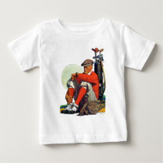 Camiseta Para Bebê O jogador de golfe manteve-se esperar