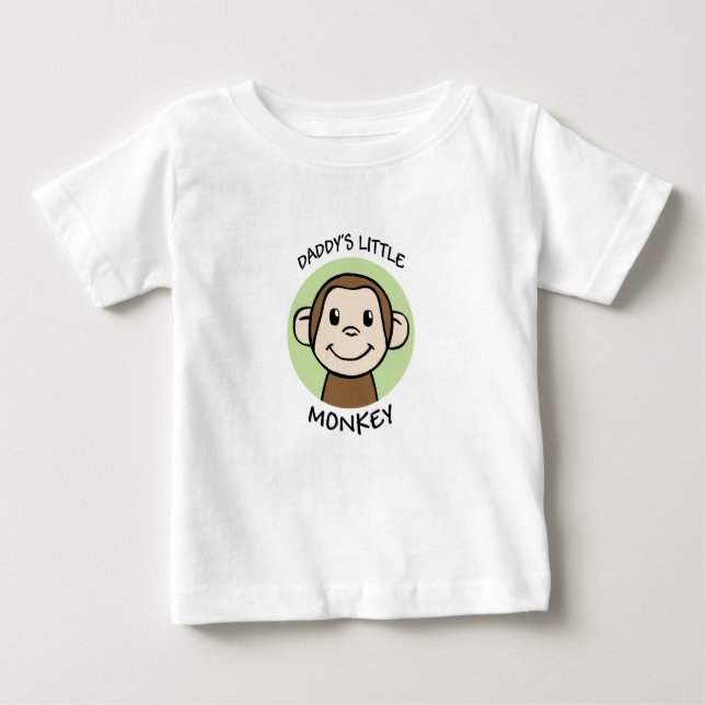 Camiseta Para Bebê O macaco pequeno do pai (Frente)