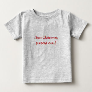Camiseta Para Bebê O melhor presente de Natal nunca! Onsie do bebê