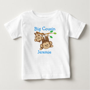 Camiseta Para Bebê O menino personalizado Monkeys o primo grande