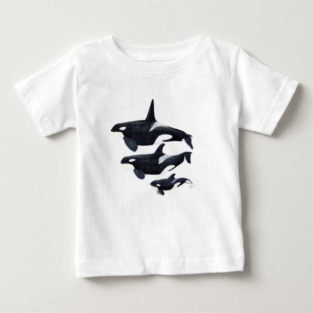 Camiseta Para Bebê O.orca-fond transparent (Frente)