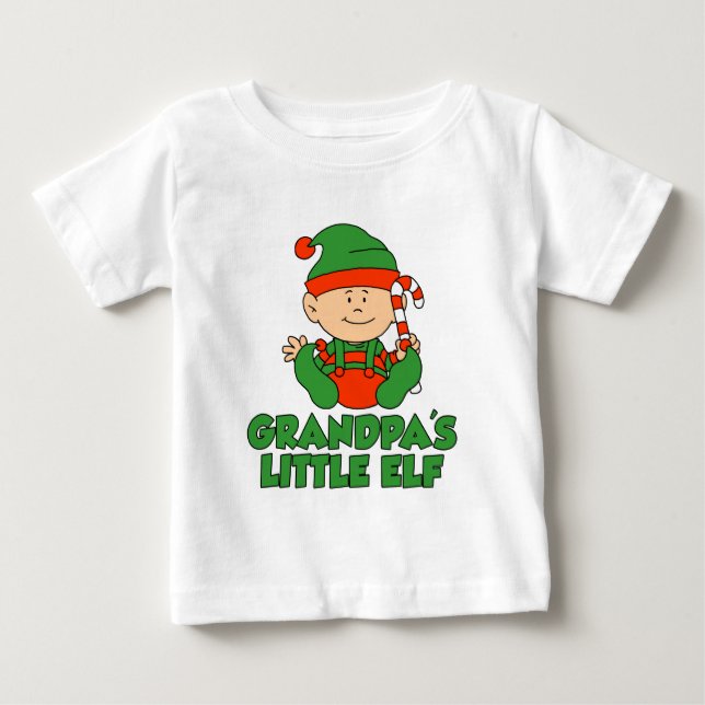 Camiseta Para Bebê O pequeno Elf do vovô (Frente)
