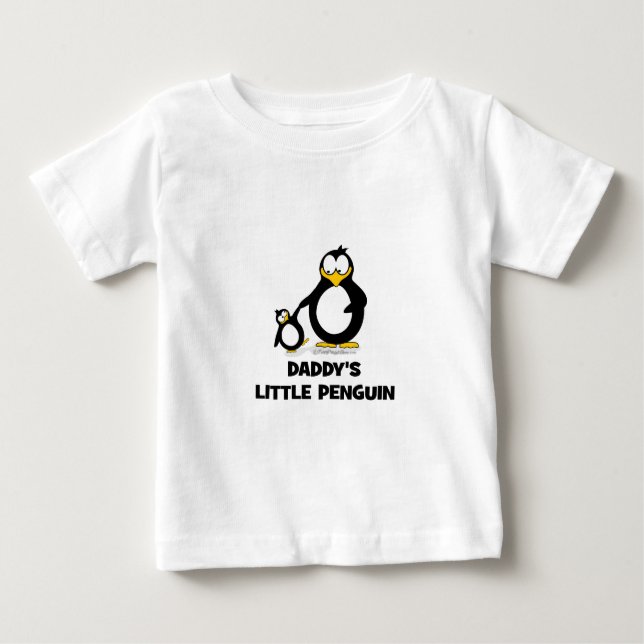 Camiseta Para Bebê O pinguim pequeno do pai (Frente)
